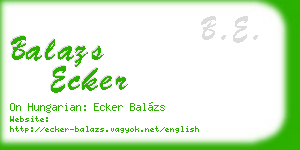 balazs ecker business card
